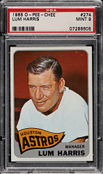 1965 O-Pee-Chee #274 Lum Harris PSA MINT 9
