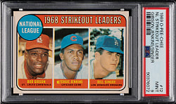 1969 O-Pee-Chee #12 NL Strikeout Leaders with Bob Gibson and Fergie Jenkins PSA MINT 9