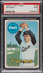 1969 O-Pee-Chee #146 Jim Perry PSA MINT 9