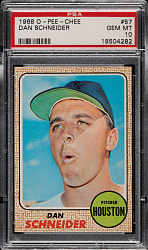1968 O-Pee-Chee #57 Dan Schneider PSA GEM MINT 10