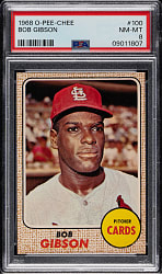 1968 O-Pee-Chee #100 Bob Gibson PSA NM-MT 8