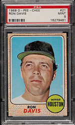 1968 O-Pee-Chee #21 Ron Davis PSA MINT 9