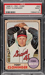 1968 O-Pee-Chee #93 Tony Cloninger PSA MINT 9