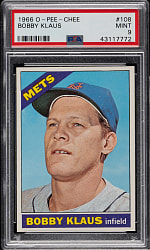 1966 O-Pee-Chee #108 Bobby Klaus PSA MINT 9