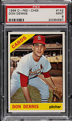 1966 O-Pee-Chee #142 Don Dennis PSA MINT 9