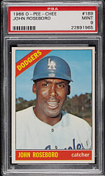 1966 O-Pee-Chee #189 John Roseboro PSA MINT 9