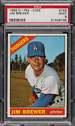 1966 O-Pee-Chee #158 Jim Brewer PSA MINT 9