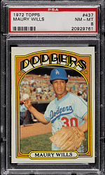 1972 Topps #437 Maury Wills PSA NM-MT 8