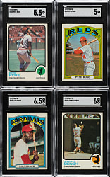 1972 and 1973 Topps Hall of Fame and Star SGC-Graded Collection (9) Including Pete Rose, Willie Stargell, and Lou Brock