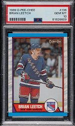 1989-1990 O-Pee-Chee Hockey #136 Brian Leetch Rookie PSA GEM MINT 10