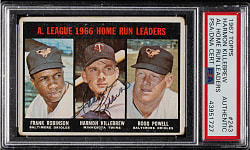 Signed 1967 Topps #243 AL Home Run Leaders with Harmon Killebrew - PSA/DNA