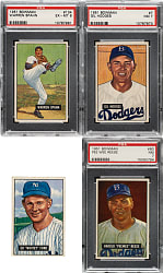 1951 Bowman Near-Complete Set (319/324) Including 71 PSA- and SGC-Graded Cards