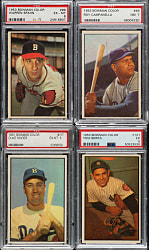 1953 Bowman Color Near-Complete Set (156/160) Including 84 PSA- and SGC-Graded Cards