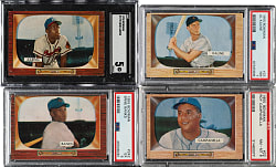 1955 Bowman Near-Complete Set (317/320) Including 60 PSA- and SGC-Graded Cards