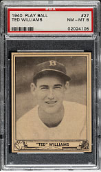 1940 R335 Play Ball #27 Ted Williams PSA NM-MT 8
