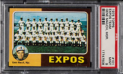 1975 Topps #101 Montreal Expos Team PSA MINT 9
