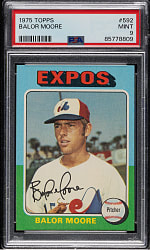 1975 Topps #592 Balor Moore PSA MINT 9
