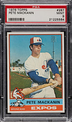 1976 Topps #287 Pete Mackanin PSA MINT 9