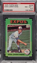1975 Topps Mini #438 Don Carrithers PSA NM-MT+ 8.5