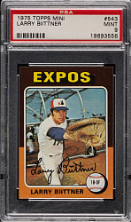 1975 Topps Mini #543 Larry Biittner PSA MINT 9
