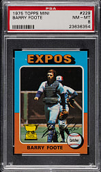1975 Topps Mini #229 Barry Foote PSA NM-MT 8