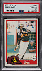 1981 Topps #254 Ozzie Smith PSA GEM MINT 10