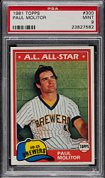1981 Topps #300 Paul Molitor PSA MINT 9