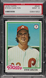 1978 Topps #540 Steve Carlton PSA MINT 9