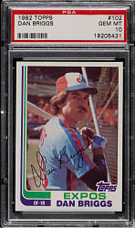 1982 Topps #102 Dan Briggs PSA GEM MINT 10