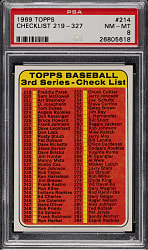 1969 Topps #214 Checklist PSA NM-MT 8