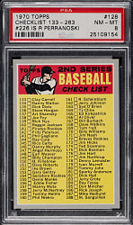 1970 Topps #128 Checklist PSA NM-MT 8