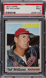 1970 Topps #211 Ted Williams PSA MINT 9