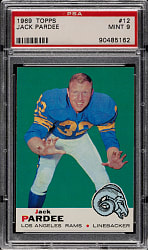 1969 Topps Football #12 Jack Pardee PSA MINT 9