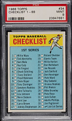 1966 Topps #34 Checklist PSA MINT 9