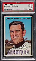 1967 Topps #71 Camilo Pascual PSA MINT 9