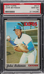 1970 Topps #417 John Bateman PSA GEM MINT 10