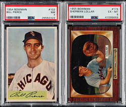 1954 and 1955 Bowman PSA-Graded Pair: Bill Pierce and Sherman Lollar