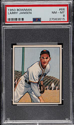 1950 Bowman #66 Larry Jansen PSA NM-MT 8