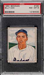 1950 Bowman #194 Billy Cox PSA NM-MT 8