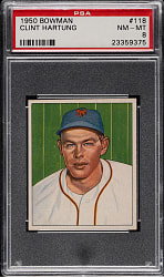 1950 Bowman #118 Clint Hartung PSA NM-MT 8