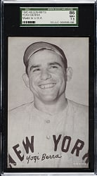 1947-1966 Exhibits Yogi Berra Made In USA Right Corner SGC NM+ 86