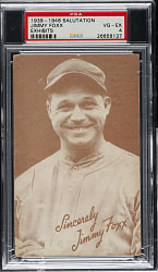 1939-1946 W462 Salutation Exhibits Jimmie Foxx PSA VG-EX 4