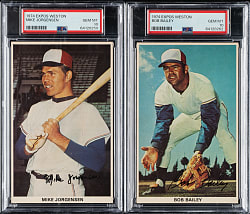 1974 Weston Montreal Expos Bob Bailey and Mike Jorgensen PSA GEM MINT 10 Pair