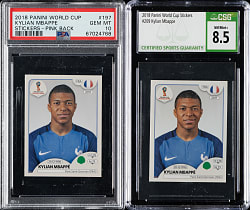 2018 Panini FIFA World Cup Stickers Soccer Kylian Mbappe PSA- and CSG-Graded Pair