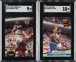 1992-1993 Topps Stadium Club and Fleer Ultra Basketball Shaquille O'Neal Rookie SGC-Graded Pair