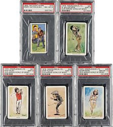 1979 Venorlandus "Our Heroes World of Sport" PSA-Graded Collection (5) Including Severiano Ballesteros, Nick Faldo, and Gary Player