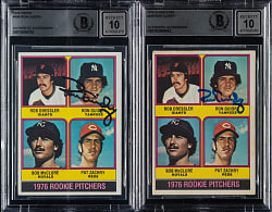 Signed 1976 Topps and O-Pee-Chee Ron Guidry Rookie Pair - Beckett