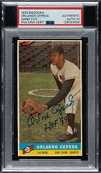 Signed 1959 Bazooka Orlando Cepeda PSA/DNA GEM MINT 10