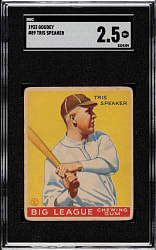 1933 R319 Goudey #89 Tris Speaker SGC GOOD+ 2.5