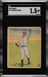1933 R319 Goudey #216 Vernon "Lefty" Gomez SGC FAIR 1.5